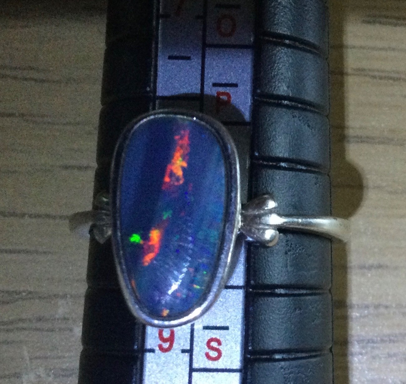Beautiful Australian Opal Ring In Solid 925 Sterling Silver – Size US 8.25