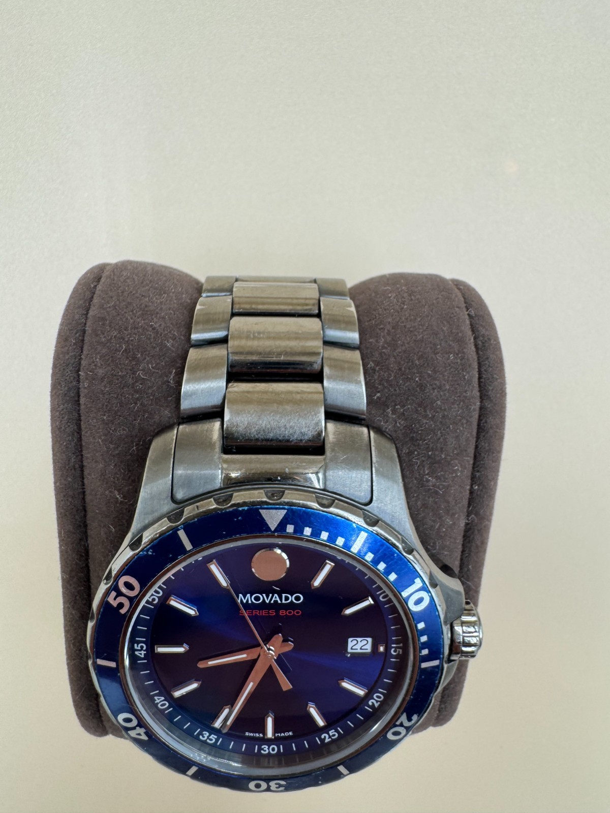 Movado Series 800 2600137 Blue Dial Silver Tone Stainless Steel 40mm Men’s Watch