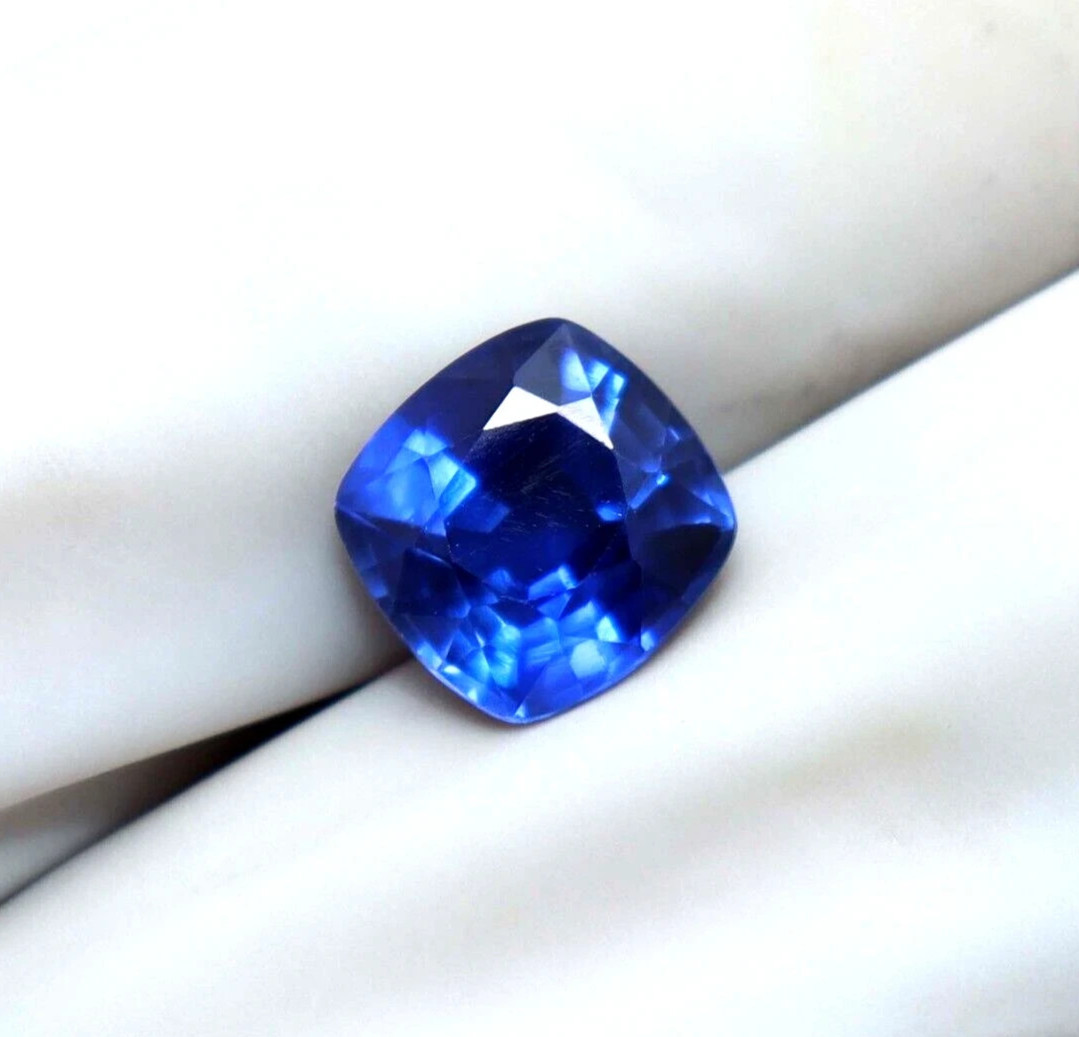 8.85 Ct AGL Certified Natural Blue Sapphire Cushion Cut Loose Faceted Gemstone