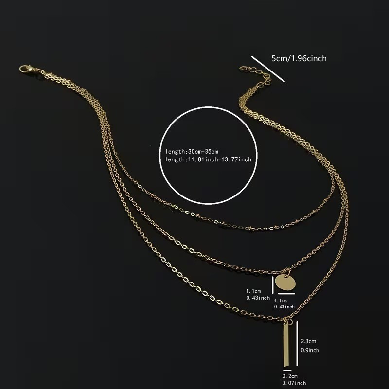 Simple Geometric Sequin Multilayer Luxury Necklace Women’s Necklace