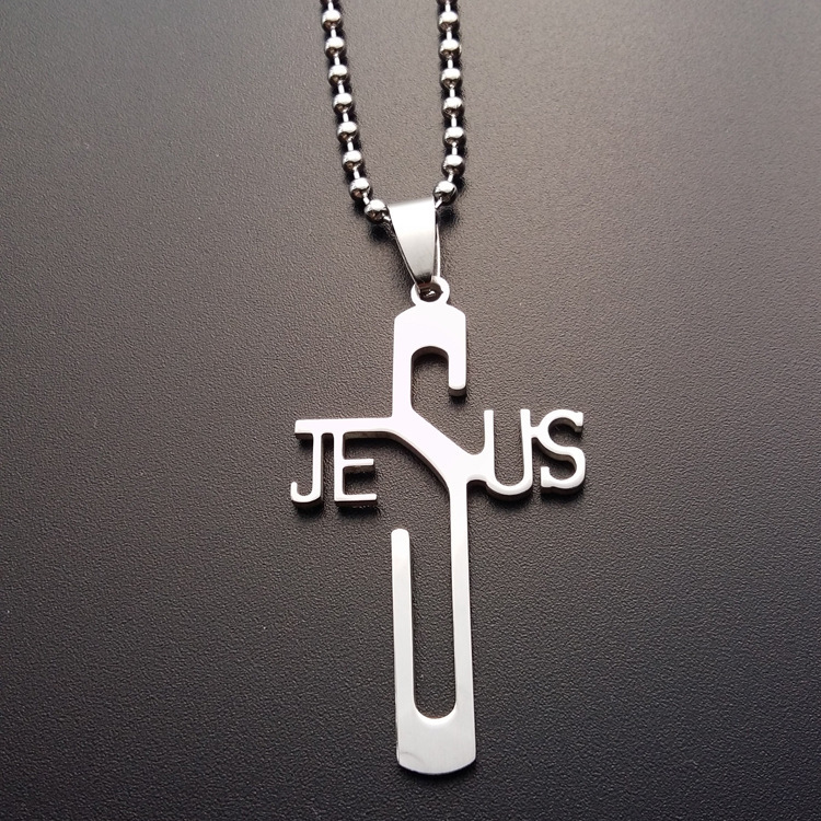 J&J Bro™ Jesus Name on Cross Christian Religious Pendant Necklace Bulk Packing