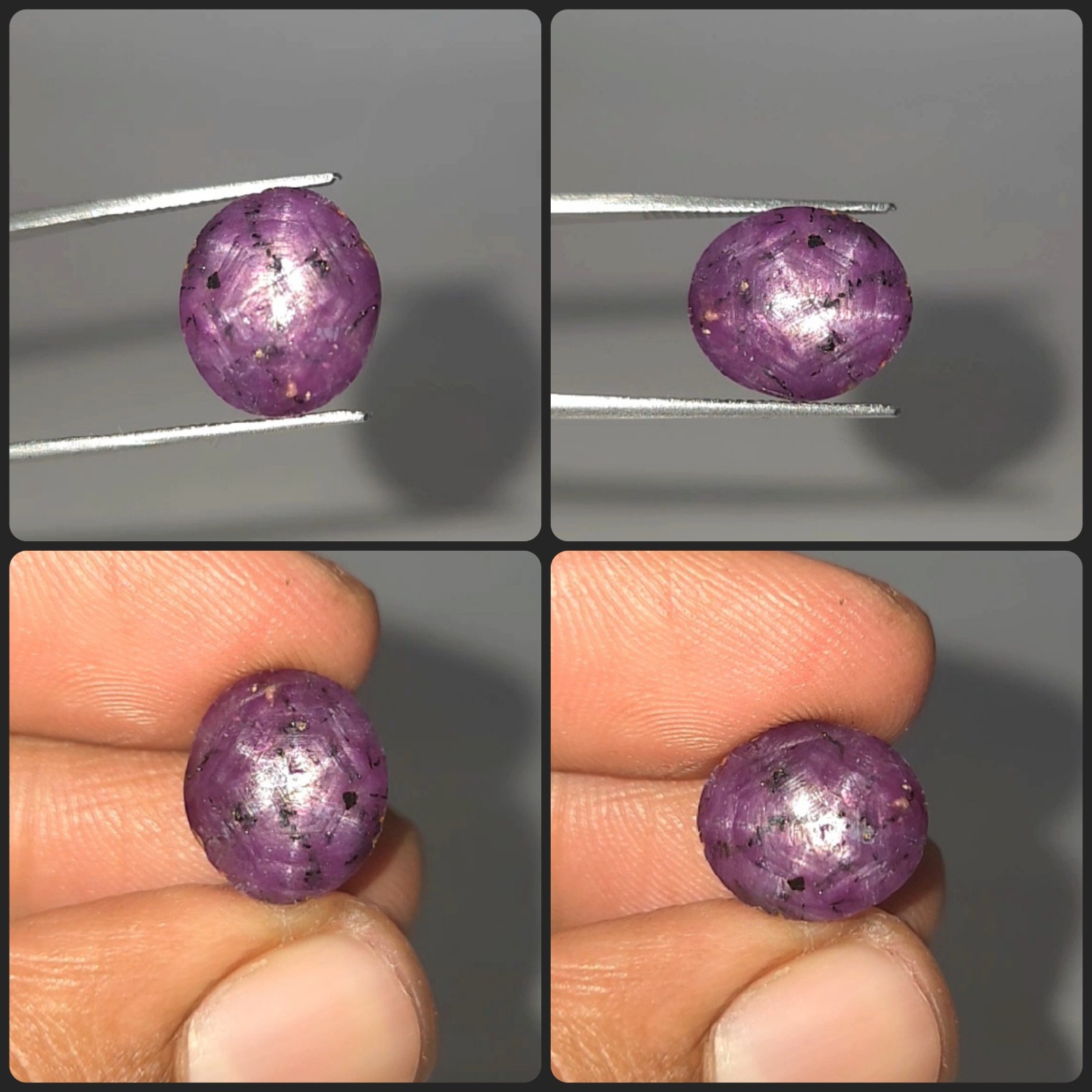 Natural 14.10 Ct Star Ruby Purplish Red Oval Cabochon loose gemstone