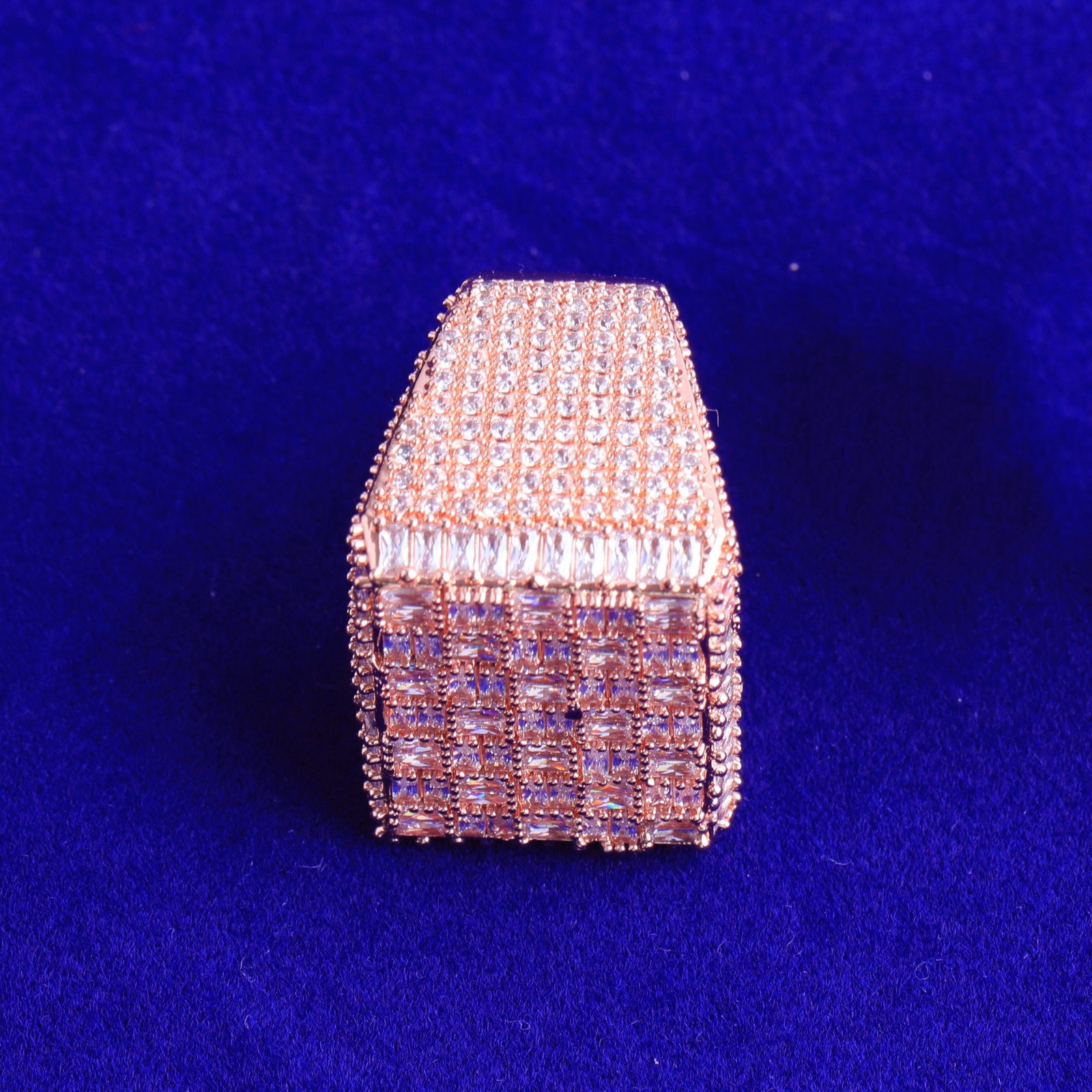 Miami Hip Hop Copper Iced Out Prong set with Cubic Zirconia Ring 7-12