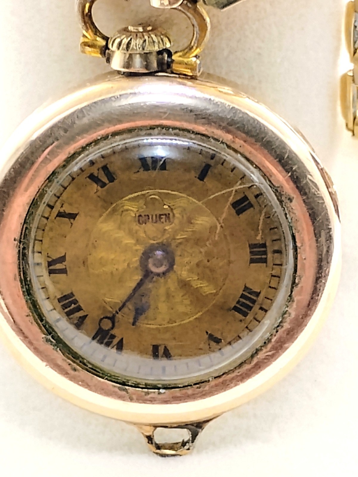 Antiq Gruen 7j Watch Dietrich Gruen & Sons movement 25yr Case Gold Shell band