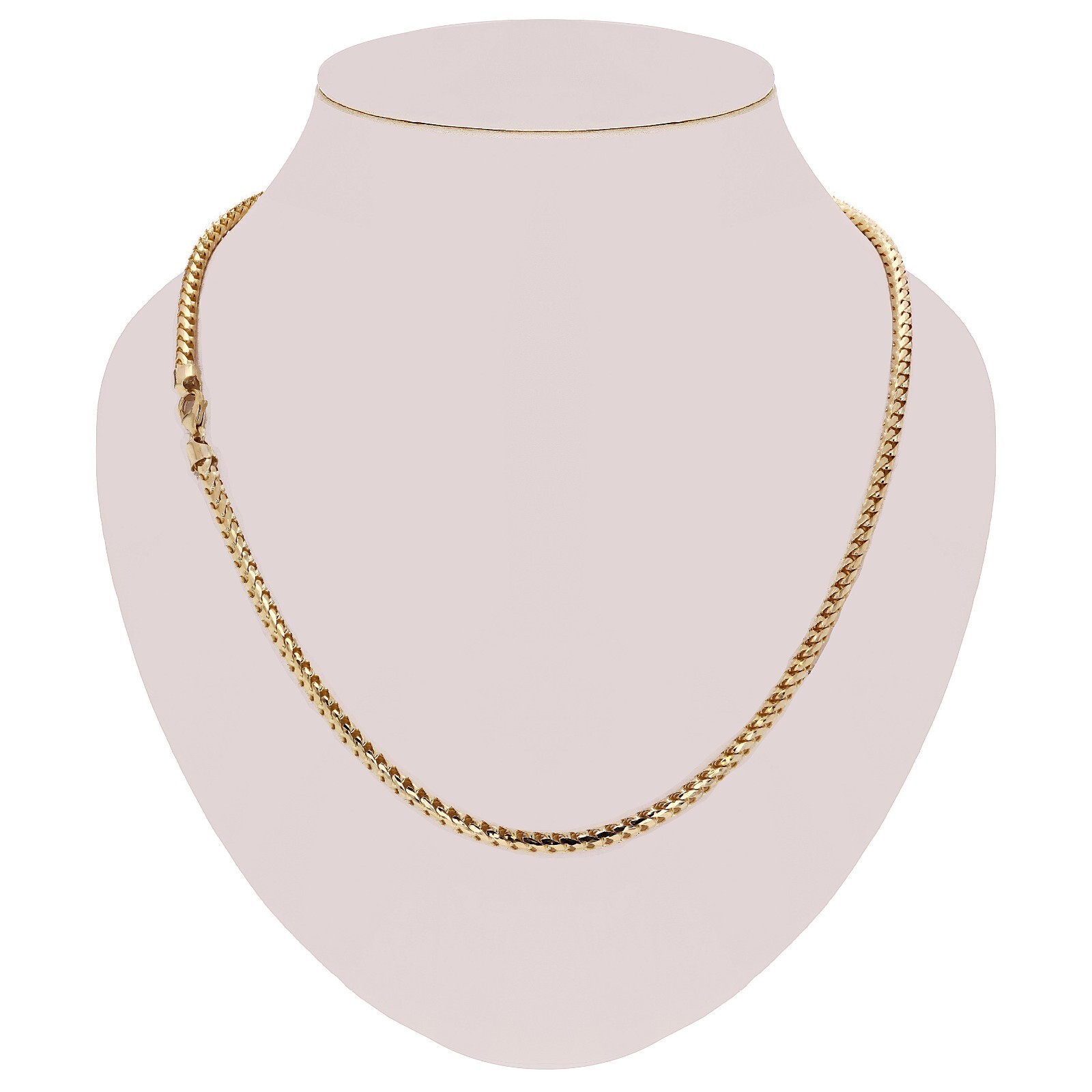 Italian 14k Yellow Gold Solid Diamond Cut Franco Chain Necklace 20″ 4mm 42.6gram