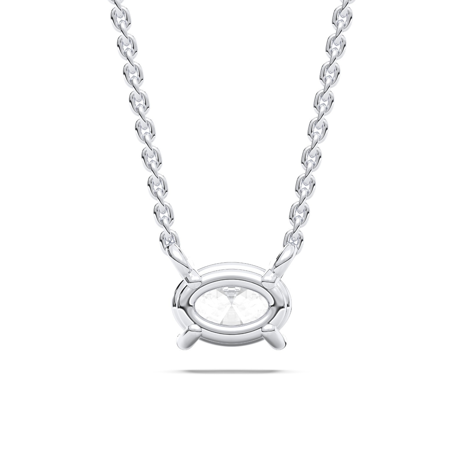 0.25Ct Oval Cut Lab Grown Diamond Pendant Necklace Sterling Silver Women Gift