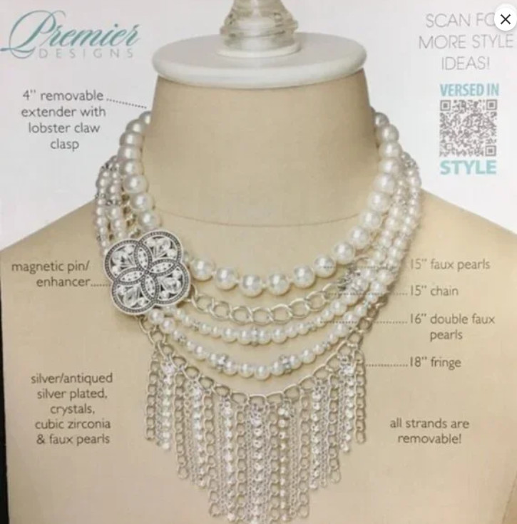 Premier Designs Girl’s Best Friend Convertible Necklace WITHOUT pendant enhancer
