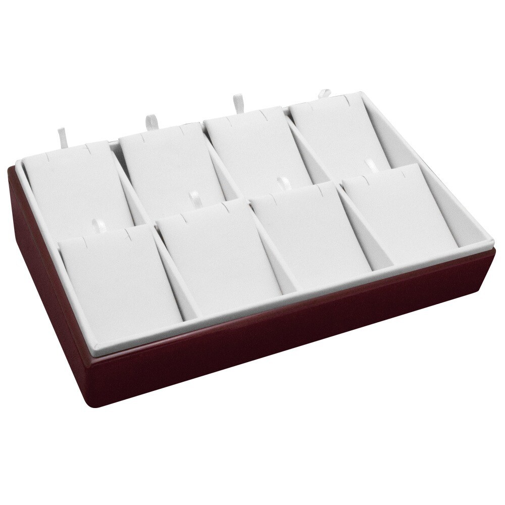 Red Rosewood Jewelry Pendant Display Tray Pendant Display Tray ~ Holds 8 items