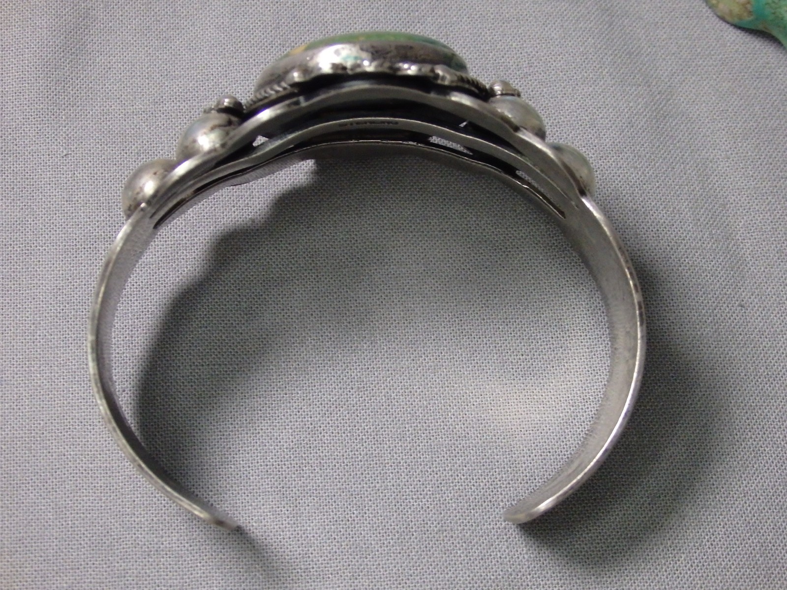 Fred Harvey Era NAVAJO Natural CERRILLOS TURQUOISE Sterling Silver 49g Bracelet