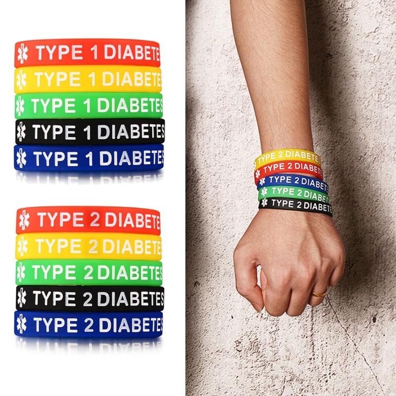Unisex Wristbands Lightweight Silicone Medical Alert Bracelet for Male Female