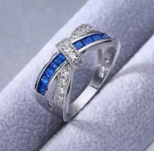 4CT Round Cut Lab-Created Sapphire Diamond Engagement Ring 14K White Gold Plated