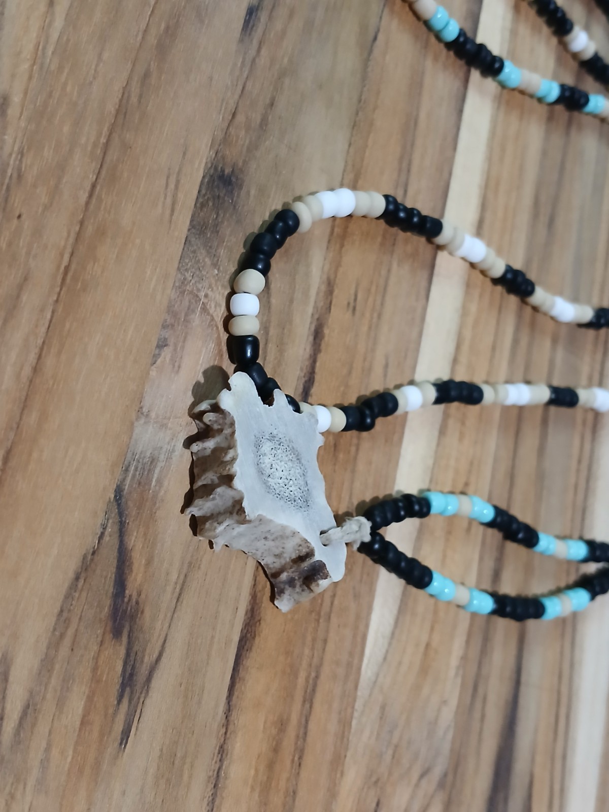 Glass beaded Necklace Hemp Mens Womens Unisex Black Tan Turquoise Color 2pcs