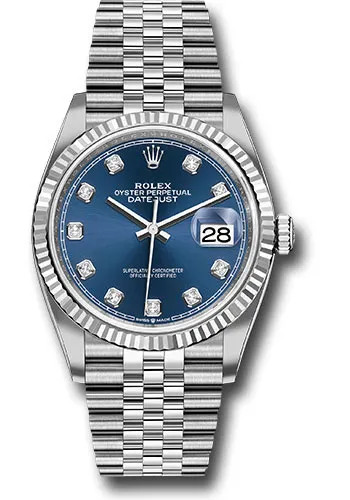 Rolex Datejust 36 Blue Diamond Dial on Jubilee 126234 with Box