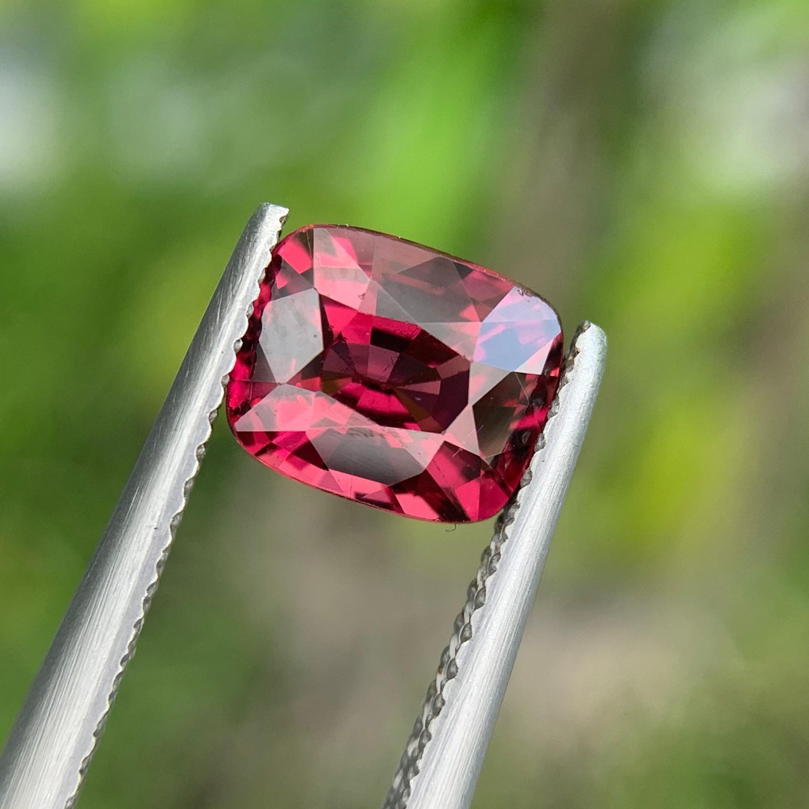 Natural Red Garnet 1.75 Cts Cushion Cut SI Clarity Loose Gemstone Tanzania