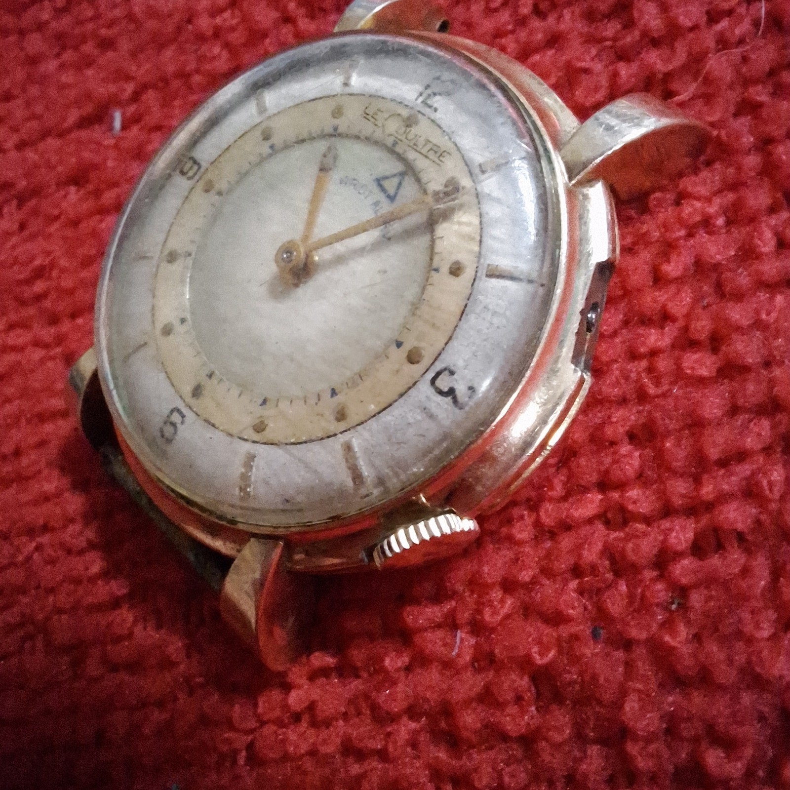 VTG LeCoultre Wrist Alarm 10K GF Watch Head – Repair Ticks Briefly Missing Crown