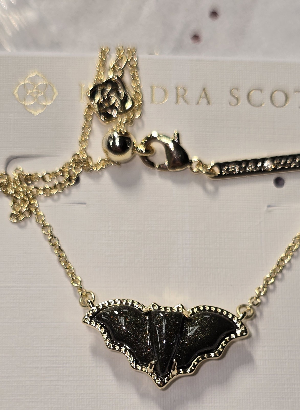 Kendra Scott Bat Gold Short Pendant Necklace New