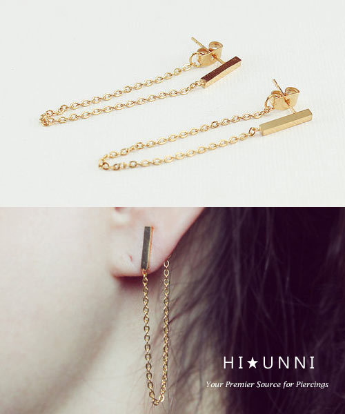 20g Chained earrings / long chain earrings / threader earrings / stainless steel