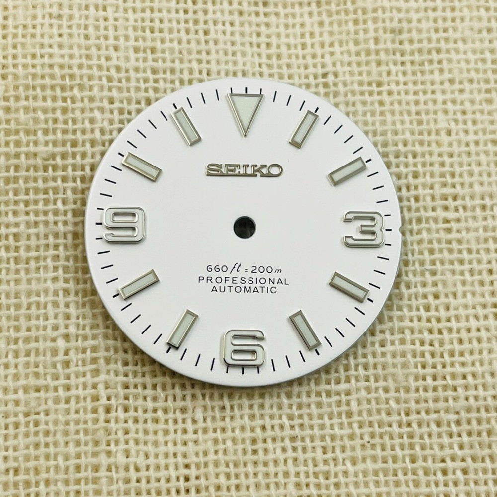 28.5mm Watch Dial Green Luminous For Seiko NH35 NH36 Movement Explorer Dials