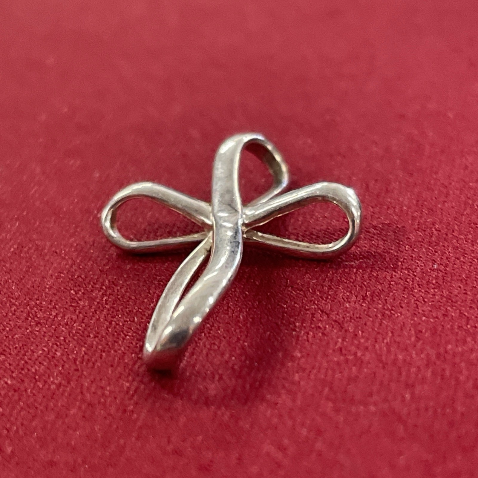 Sterling Silver 925 NVC Looping Infinity Cross Charm Pendant