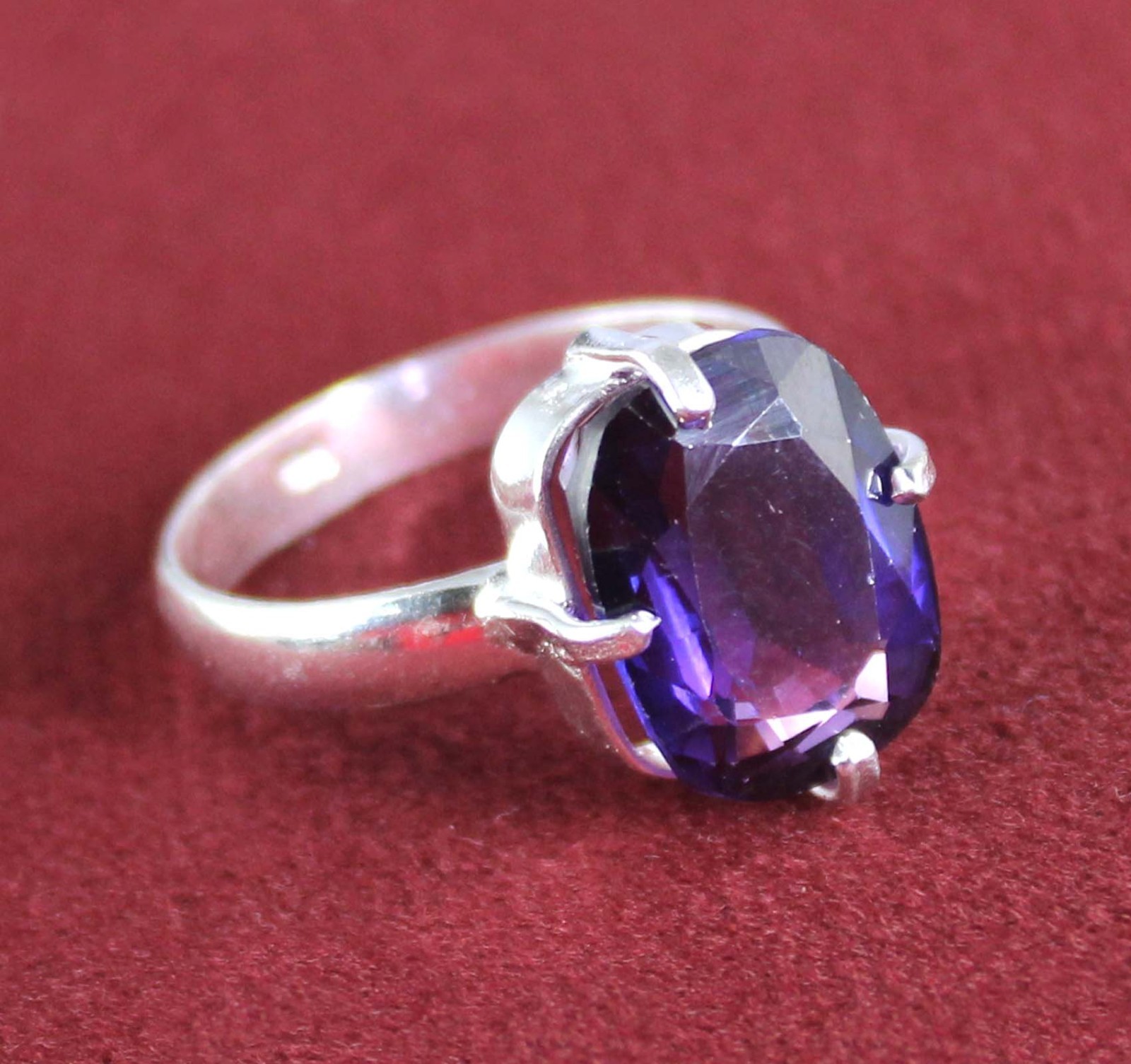 Gemstone Engagement Ring Natural Cushion Boysenberry Sapphire 11.30 Ct Certified