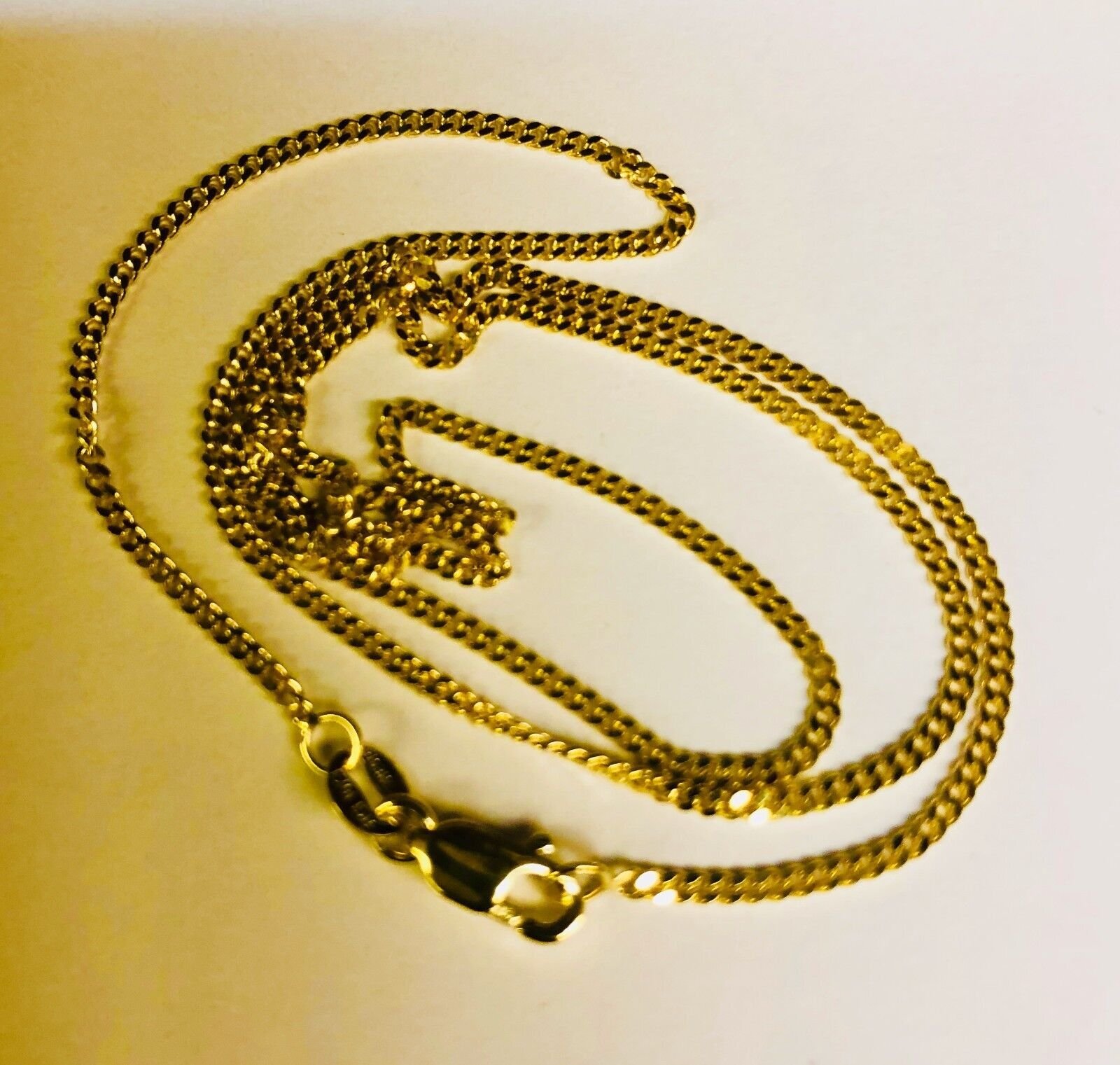 10k Solid Gold Gourmette Curb Box Link 24″ 1.5mm 3.3 gram pendant chain Necklace