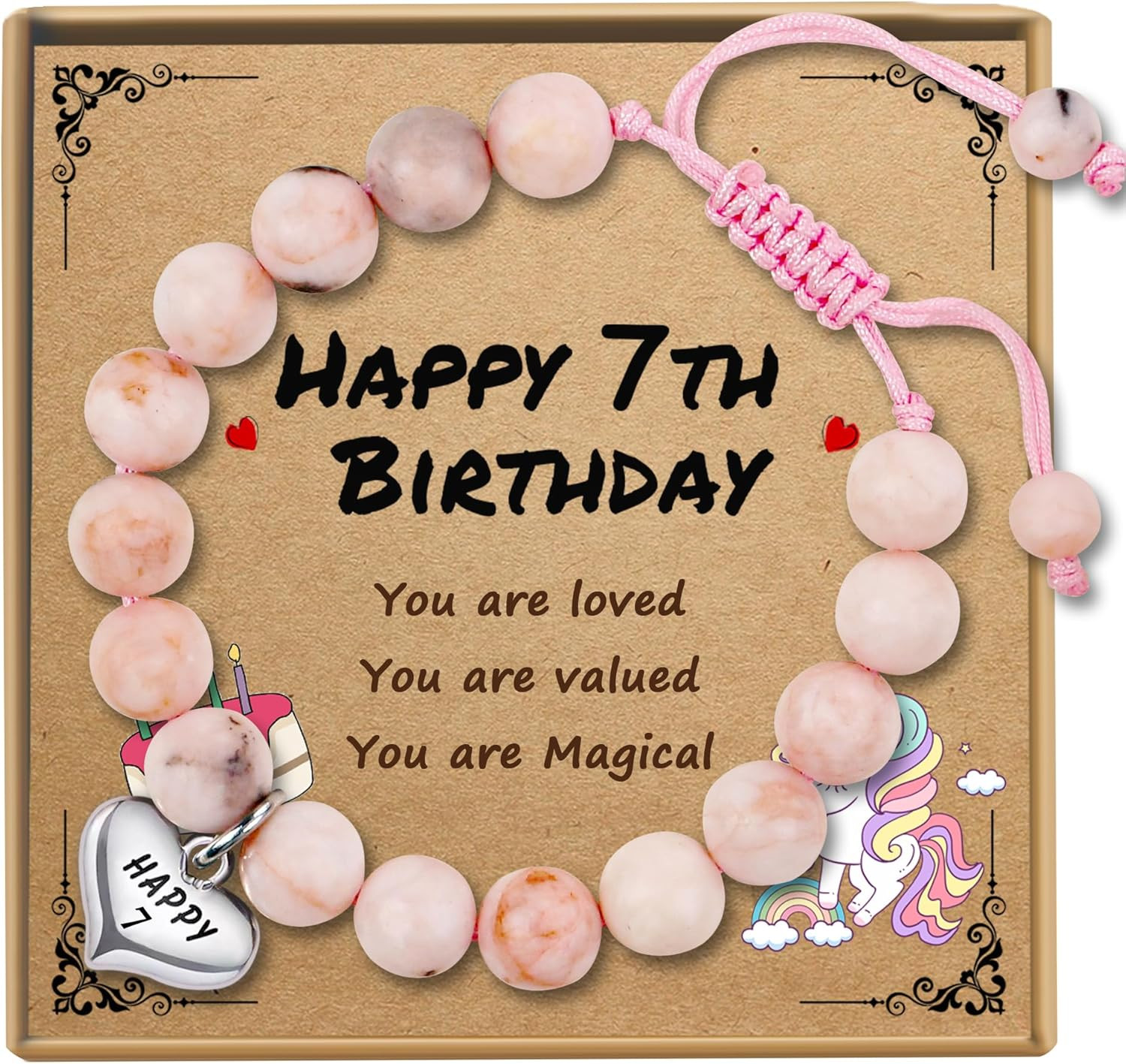 Birthday Gifts for Girls, Beaded Bracelets as 1 3 4 5 6 7 8 9 10 11 Year Old Bir
