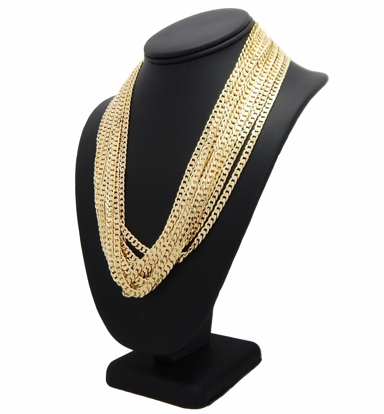 Wholesale Concave Cuban link Chain 12 Piece 5mm 8″ 20″ 22″ 24″ 26″ Necklace
