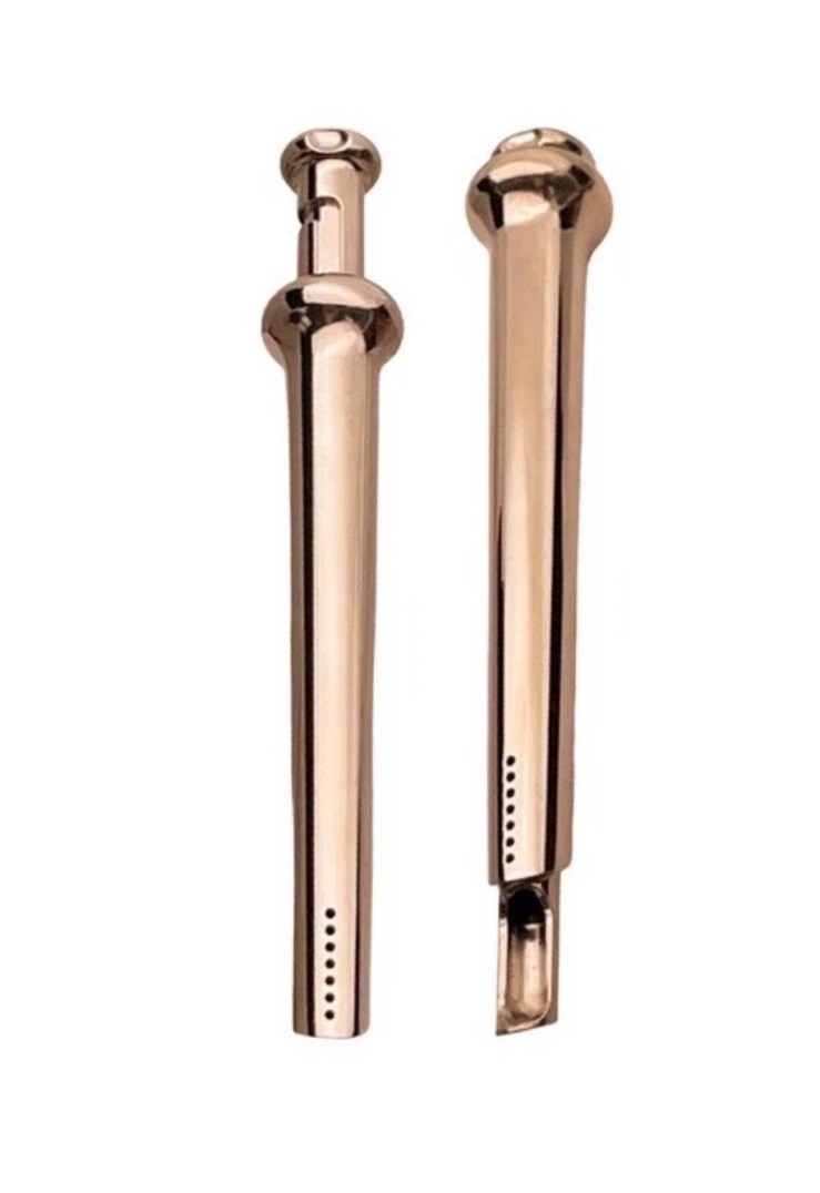 Rose Gold Incognito Compact Bump Straw Pendant Necklace Snuff Tool Snogo Clone