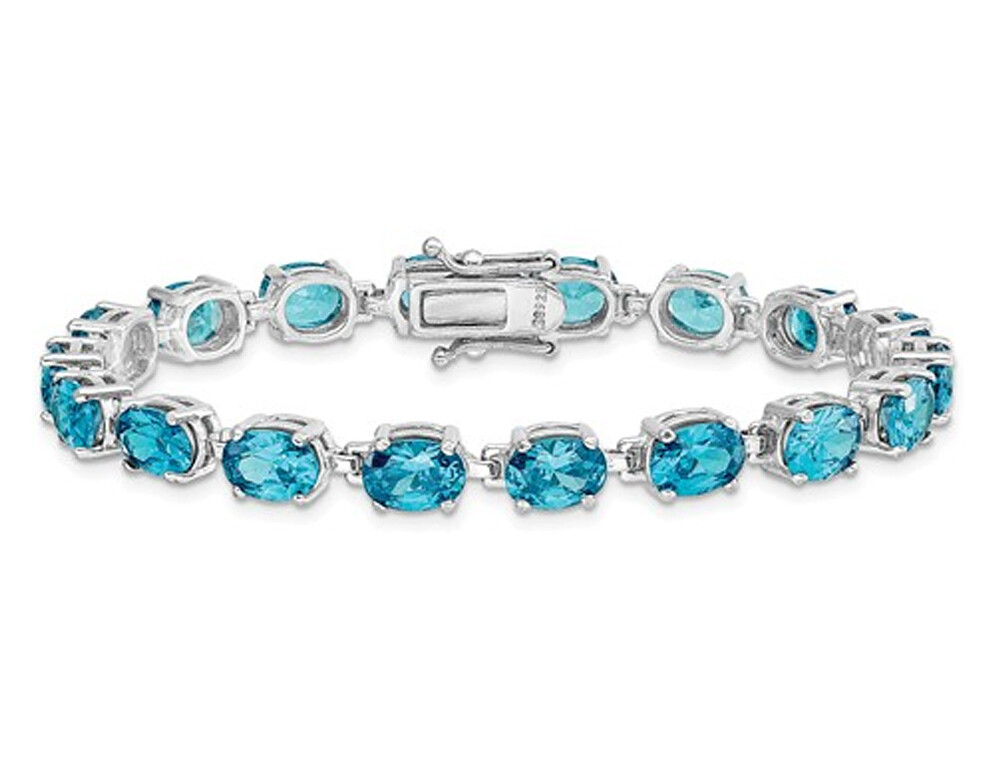 BlueTopaz Bracelet 4.75 Carat (ctw) Carat in Sterling Silver