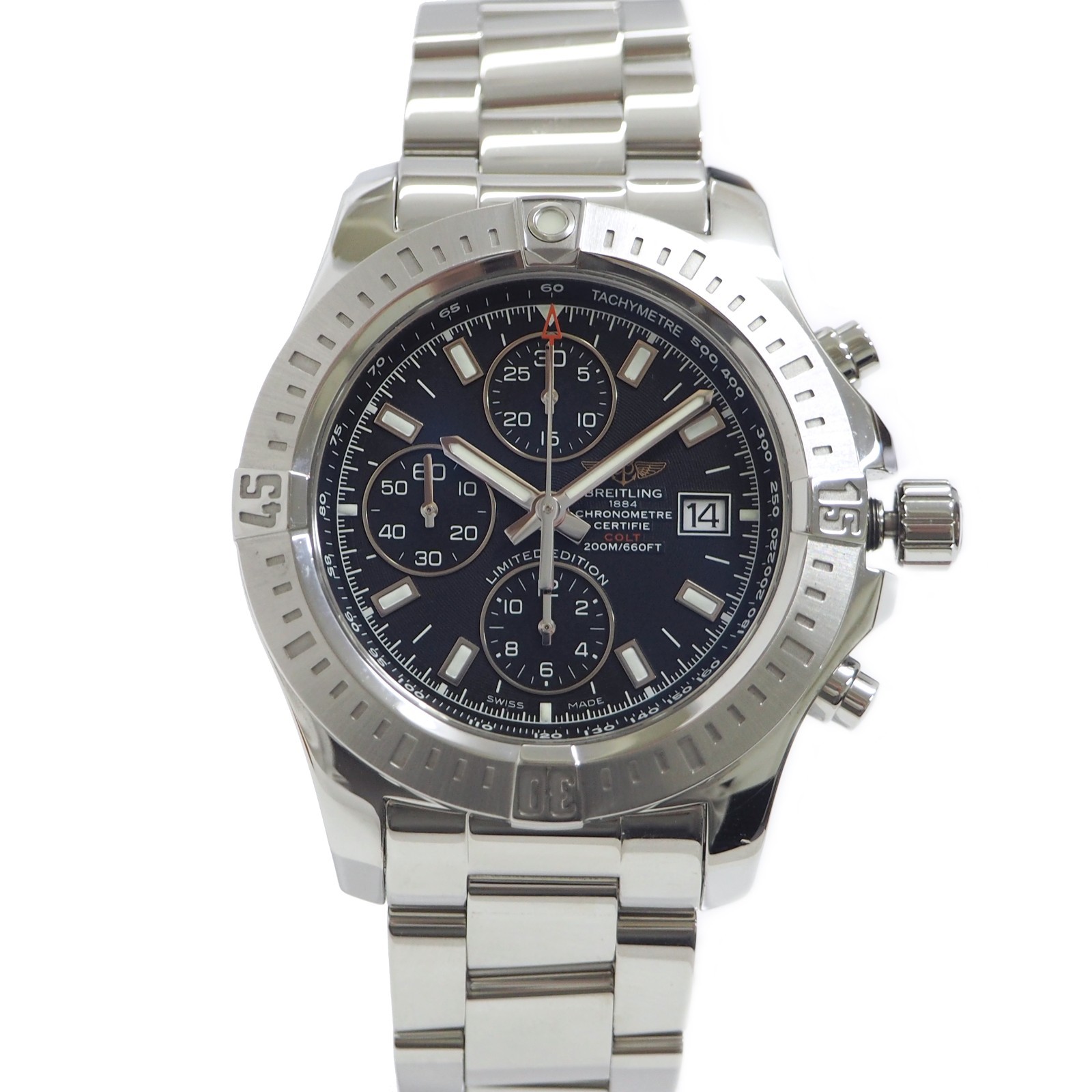 BREITLING Colt Chronograph A13388 S. Steel Automatic Men’s Watch #W405 Rise-on