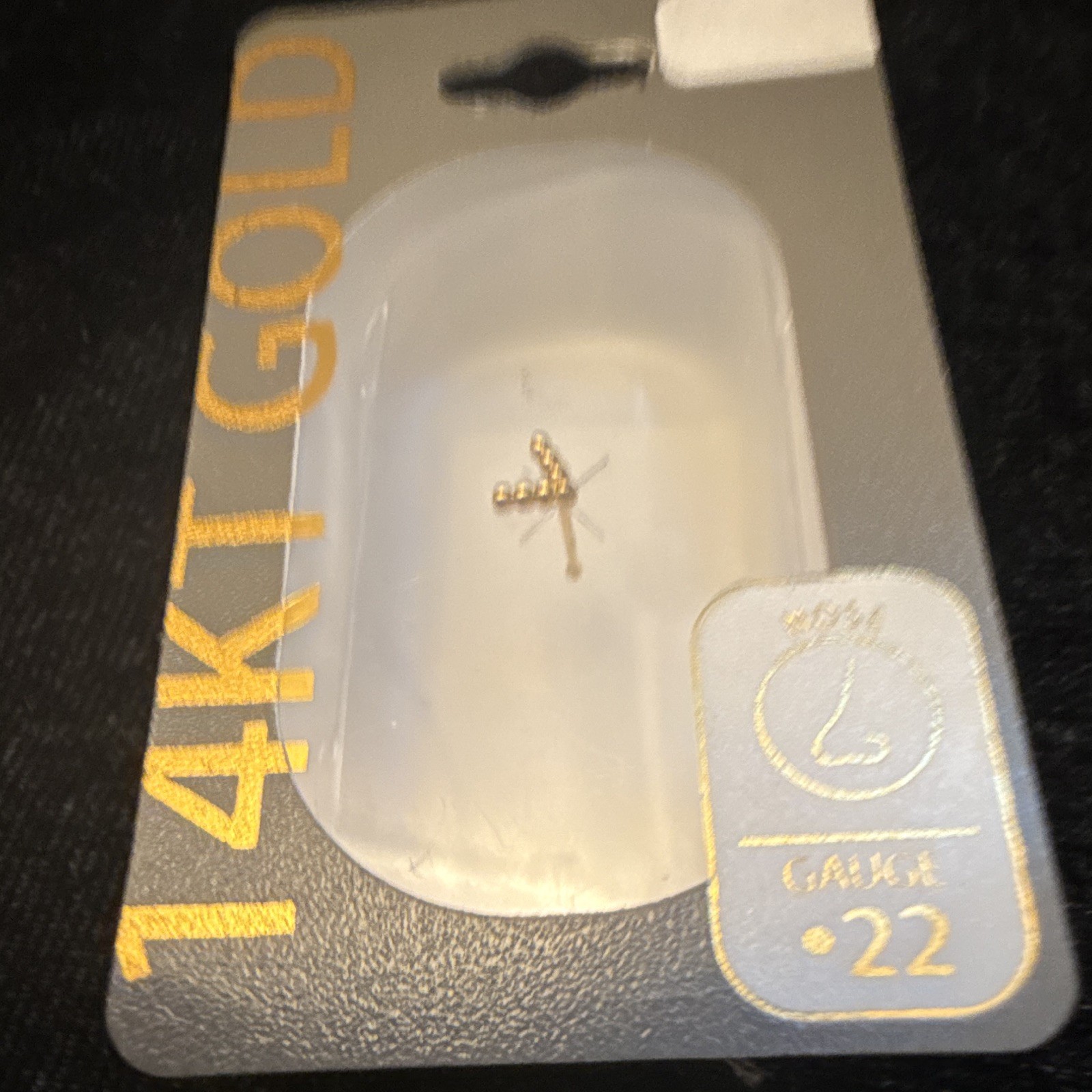 14K Yellow Gold 22g Nose Stud, Nickel-Free Unisex Adults Body Jewelry