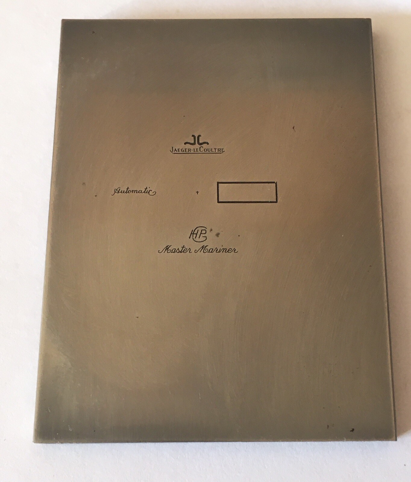 Jaeger-Le Coultre Master Mariner, heavy vintage genuine printing plate 247R