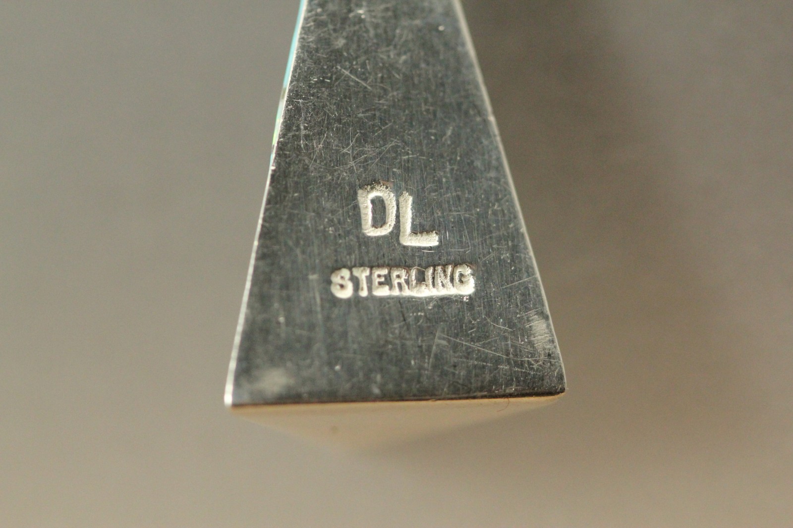 Faux Opal & Turquoise Sterling Silver 925 Pyramid Pendant 3.2 grams (PEN10060)