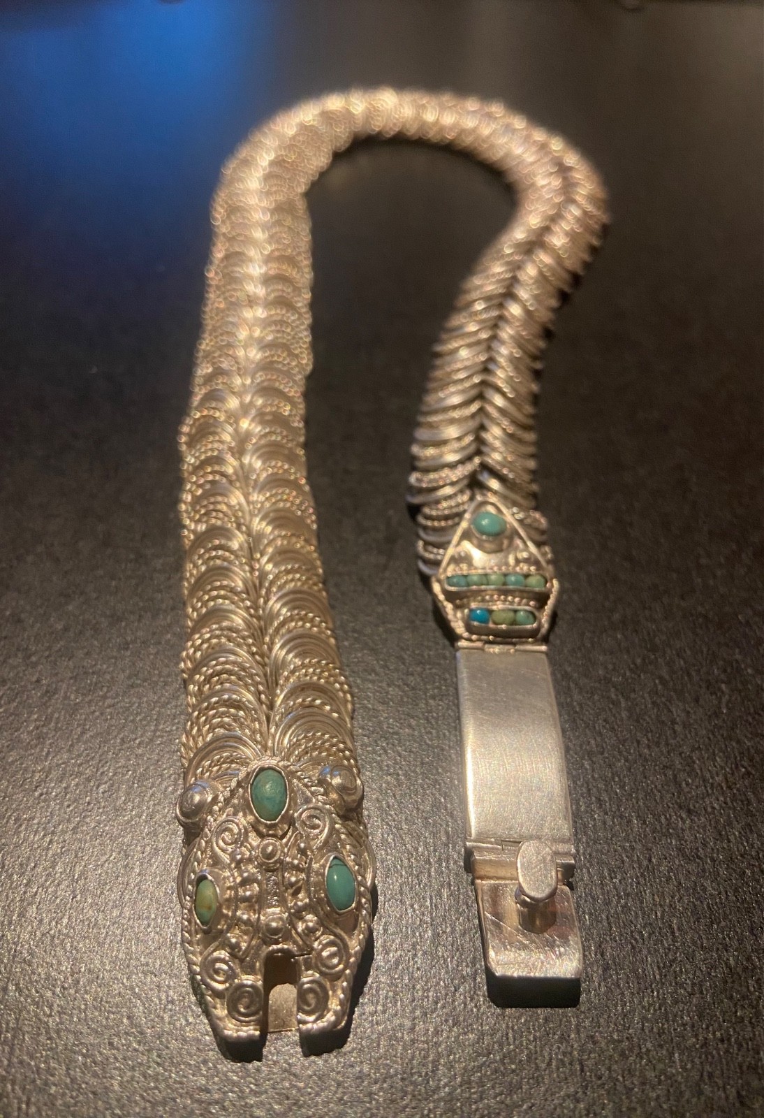 Vintage MATL Matilde Poulat Mexican Sterling Silver Cleopatra Choker Necklace