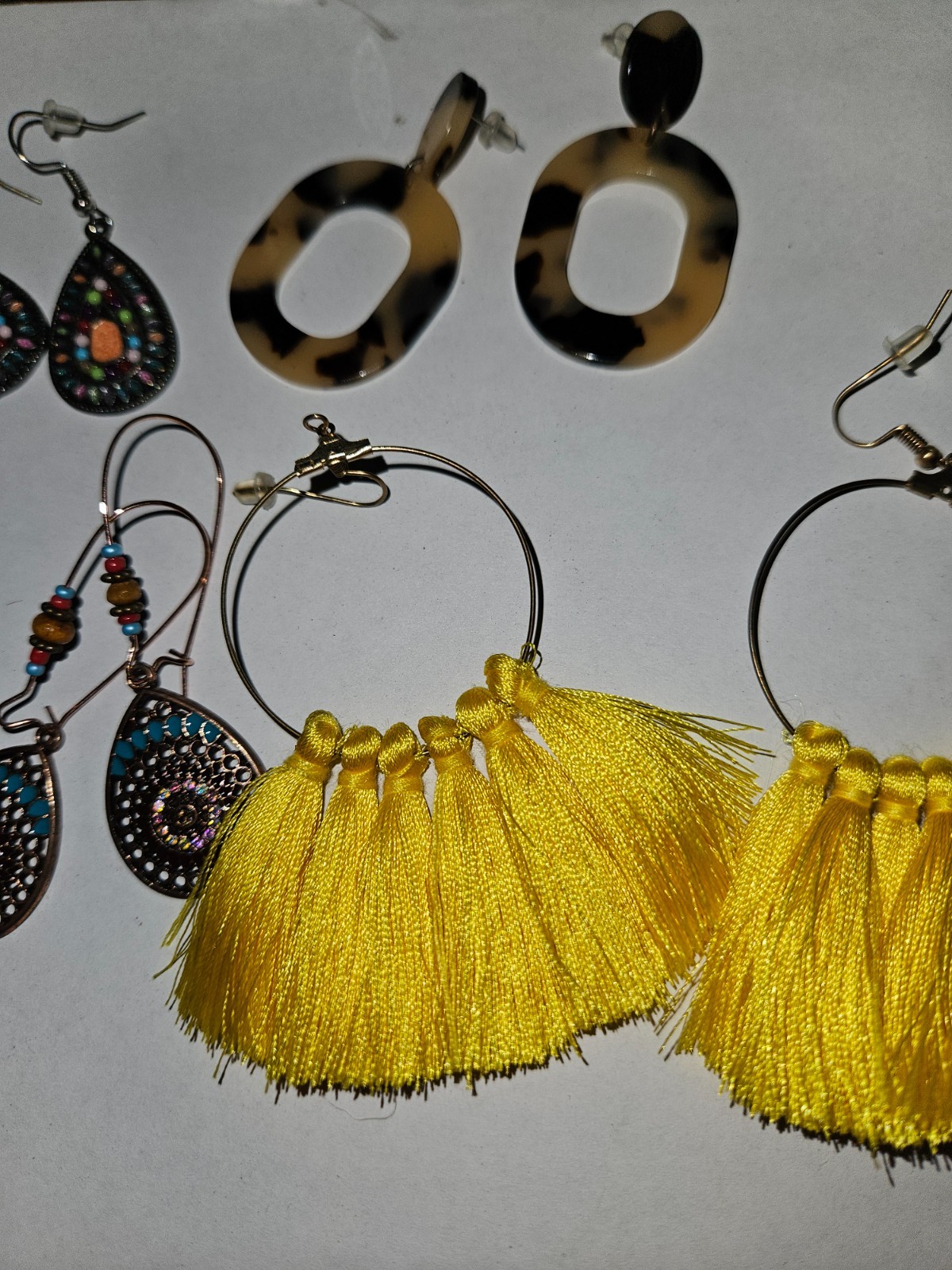 Large Bundle of 20+ Trendy Statement & Stud Earrings – Colorful Tassels, Hoops,