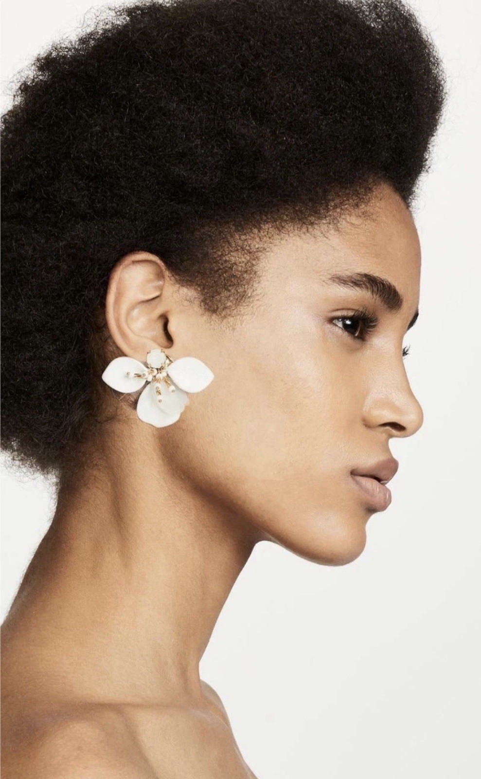 Kate Spade White Leather 12K Gold Plated Statement Post Earrings Retail $68