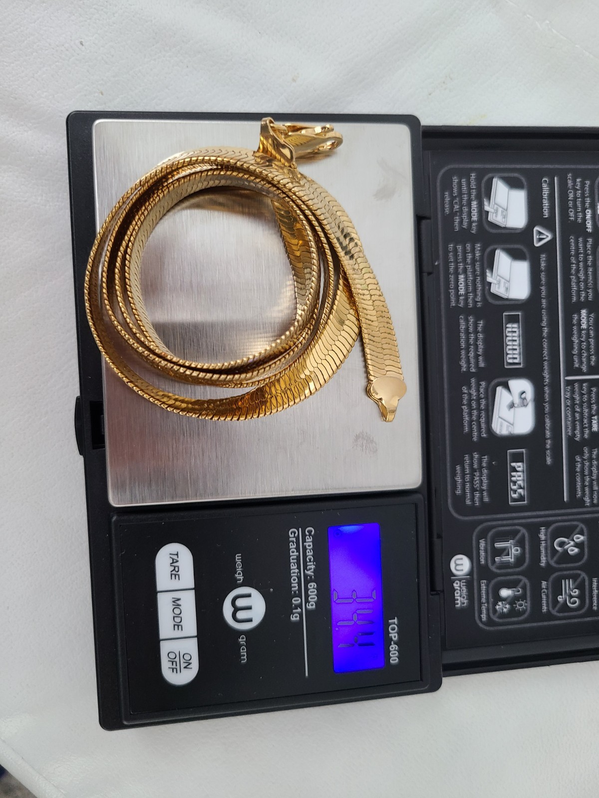 24k GP Necklace 34.4 grams
