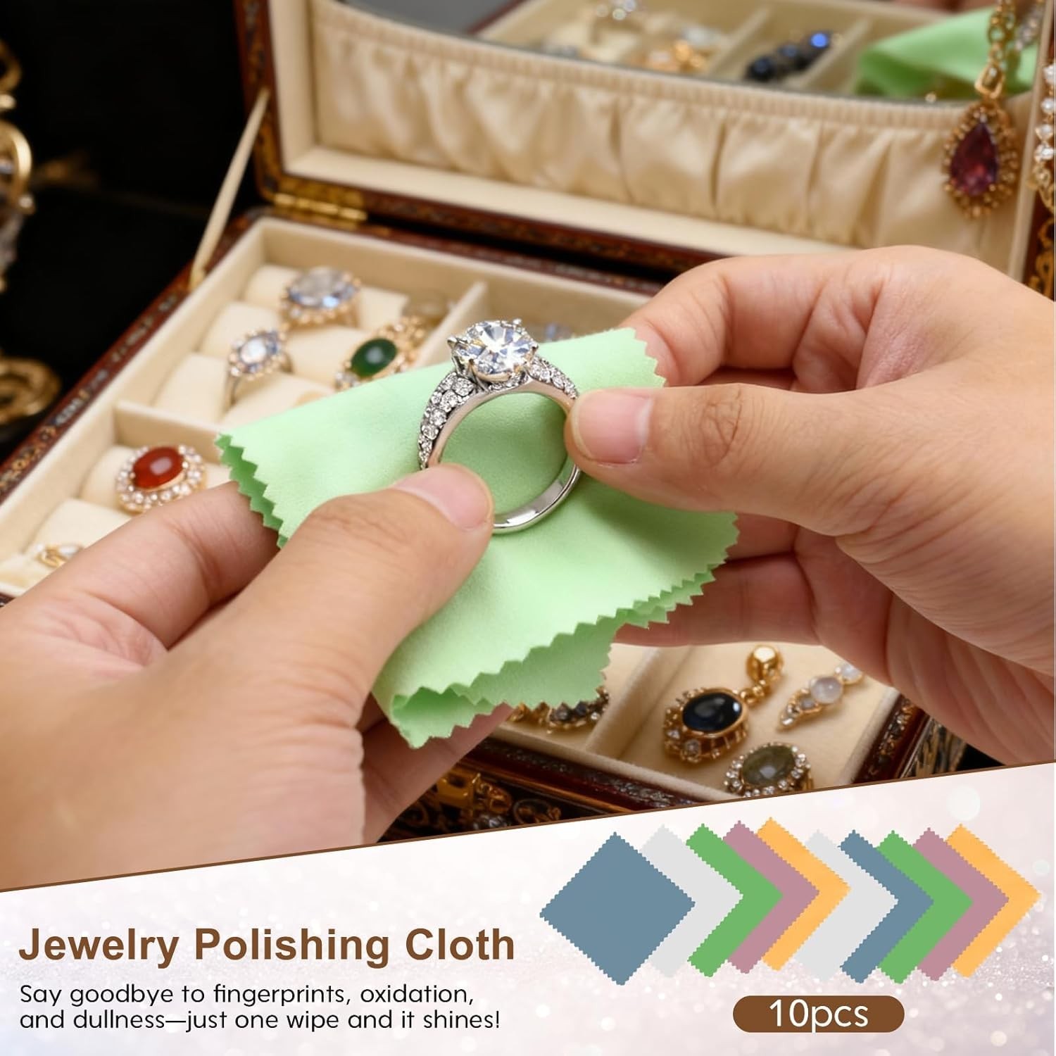 Jewelry Cleaning Kit 24 Pcs Brush Set for Gold Silver Diamond Watch Ring