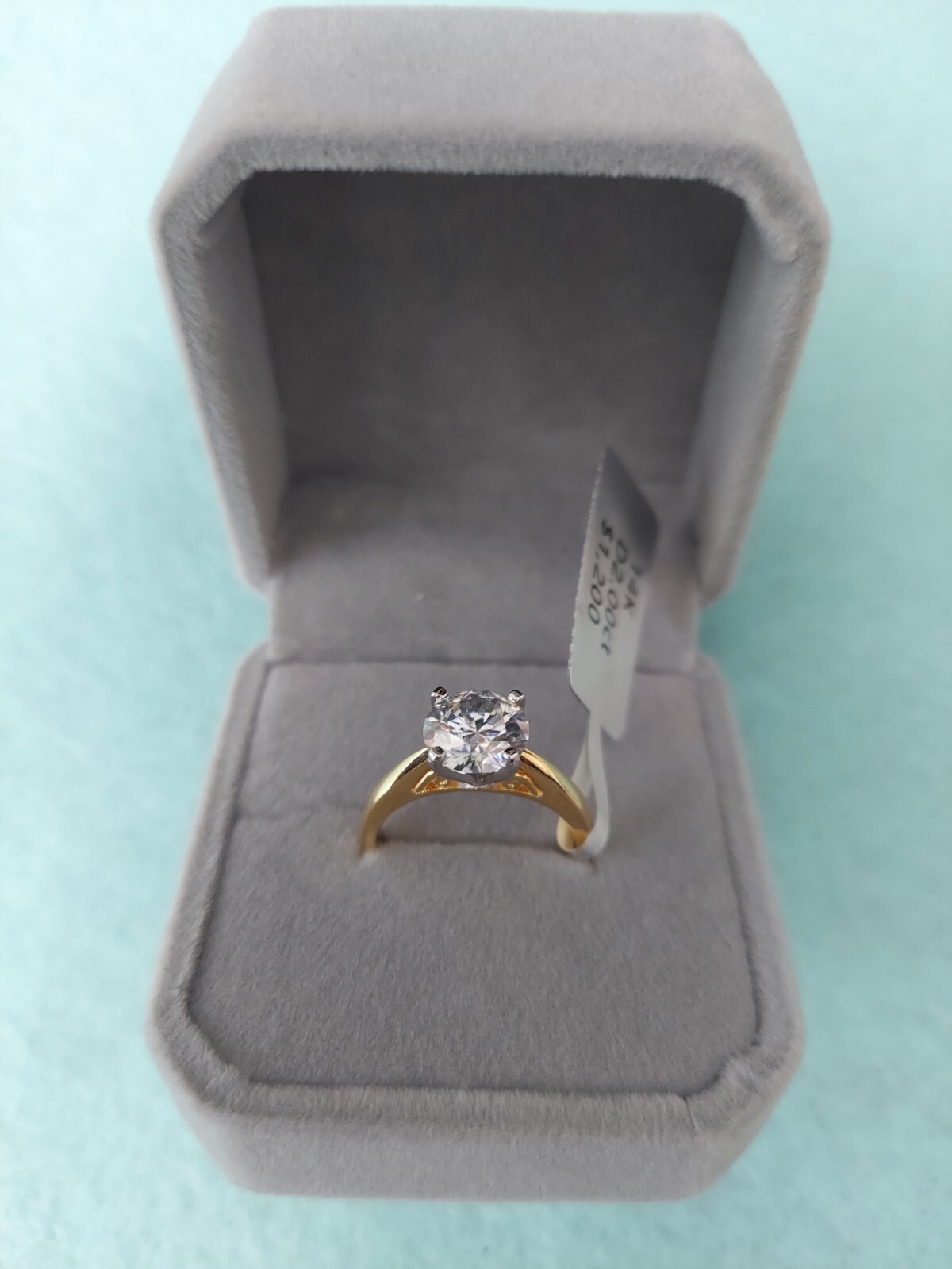 2 Carat Moissanite Ring SOLITAIRE ENGAGEMENT RING 14K Yellow GOLD Filled