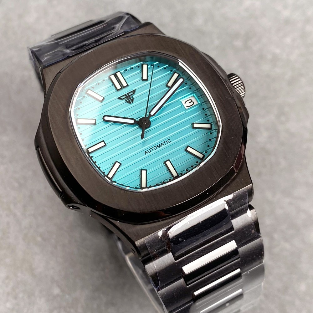 20ATM Tandorio 40mm Black PVD Sapphire Glass Automatic NH35 Movement Men Watch