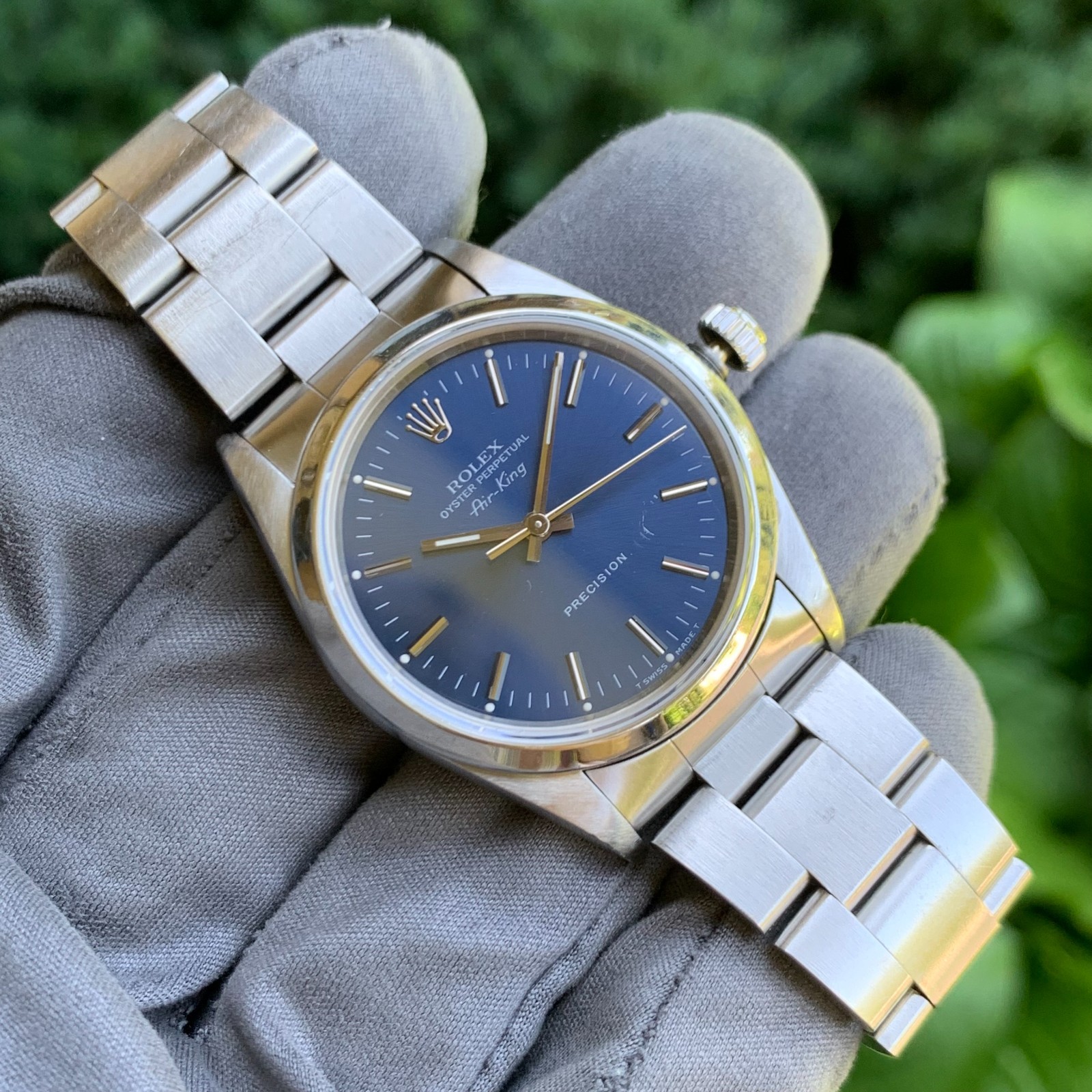 1993 Rolex Air-King Oyster Perpetual Precision Ref. 14000 Blue Dial Box & Papers