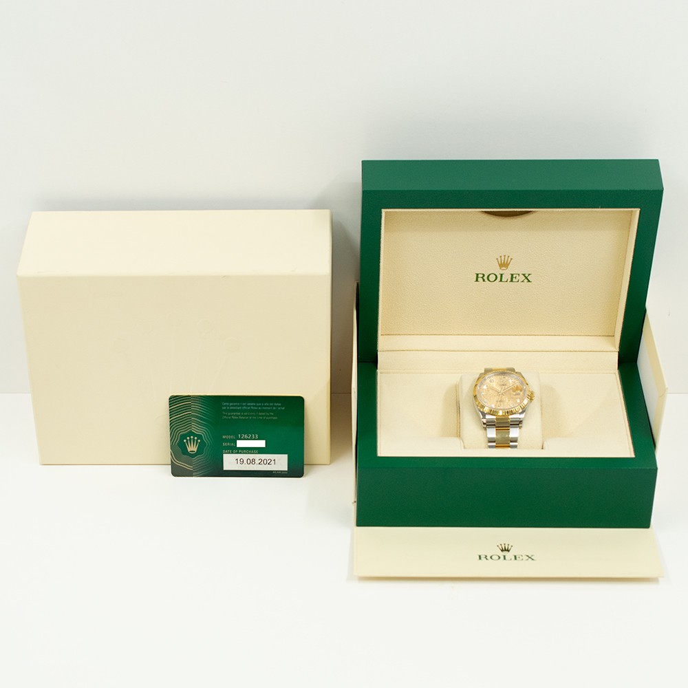 2021 Rolex Datejust 36, 126233, Steel & Gold, Champagne Jubilee Diamond Dial,…
