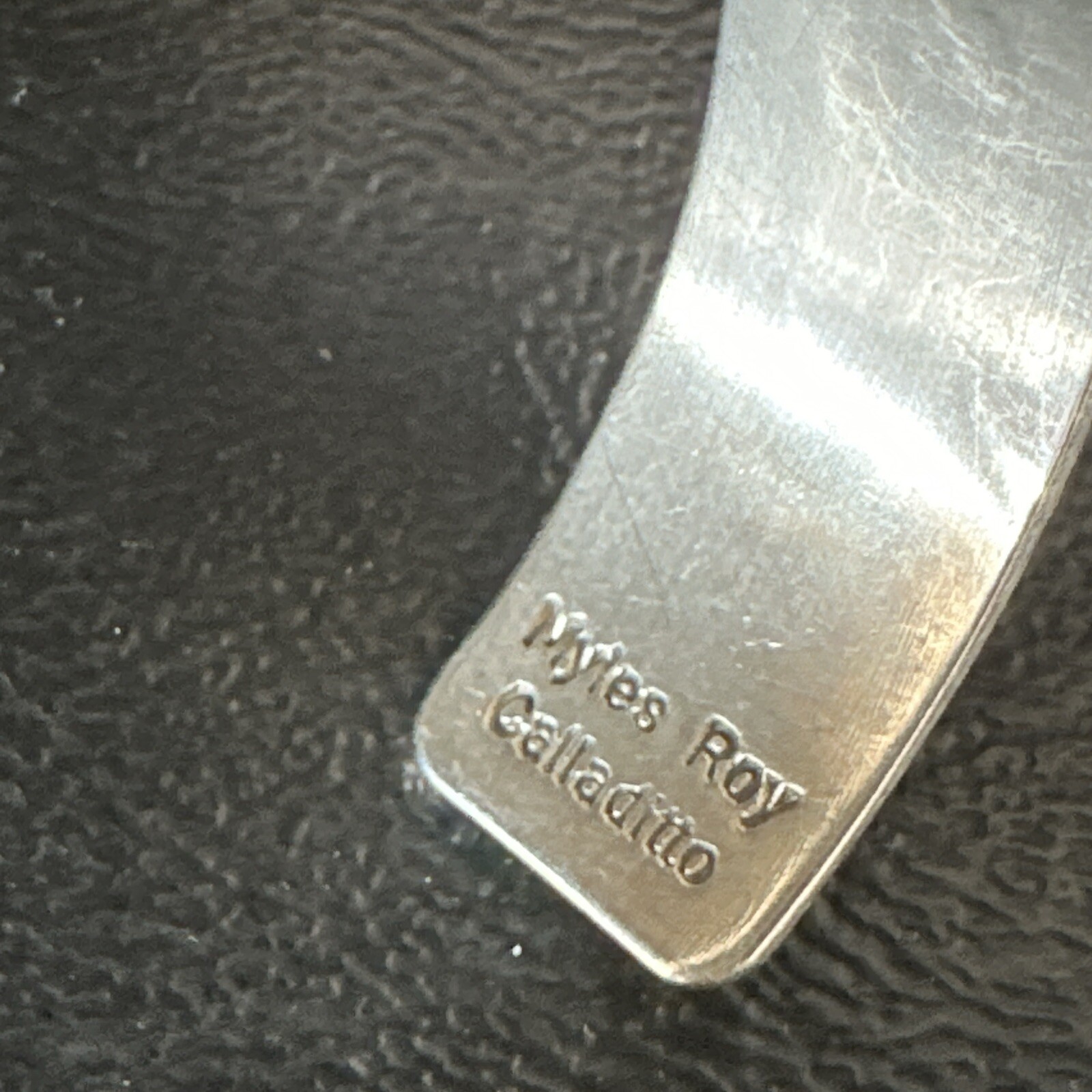 Stamped Cuff Bracelet Native American Navajo Sterling Silver 18119