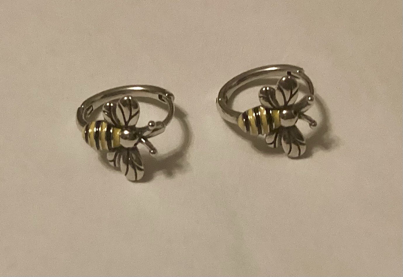 Yellow & Black Bee Huggie Hoop Earrings 3/4”