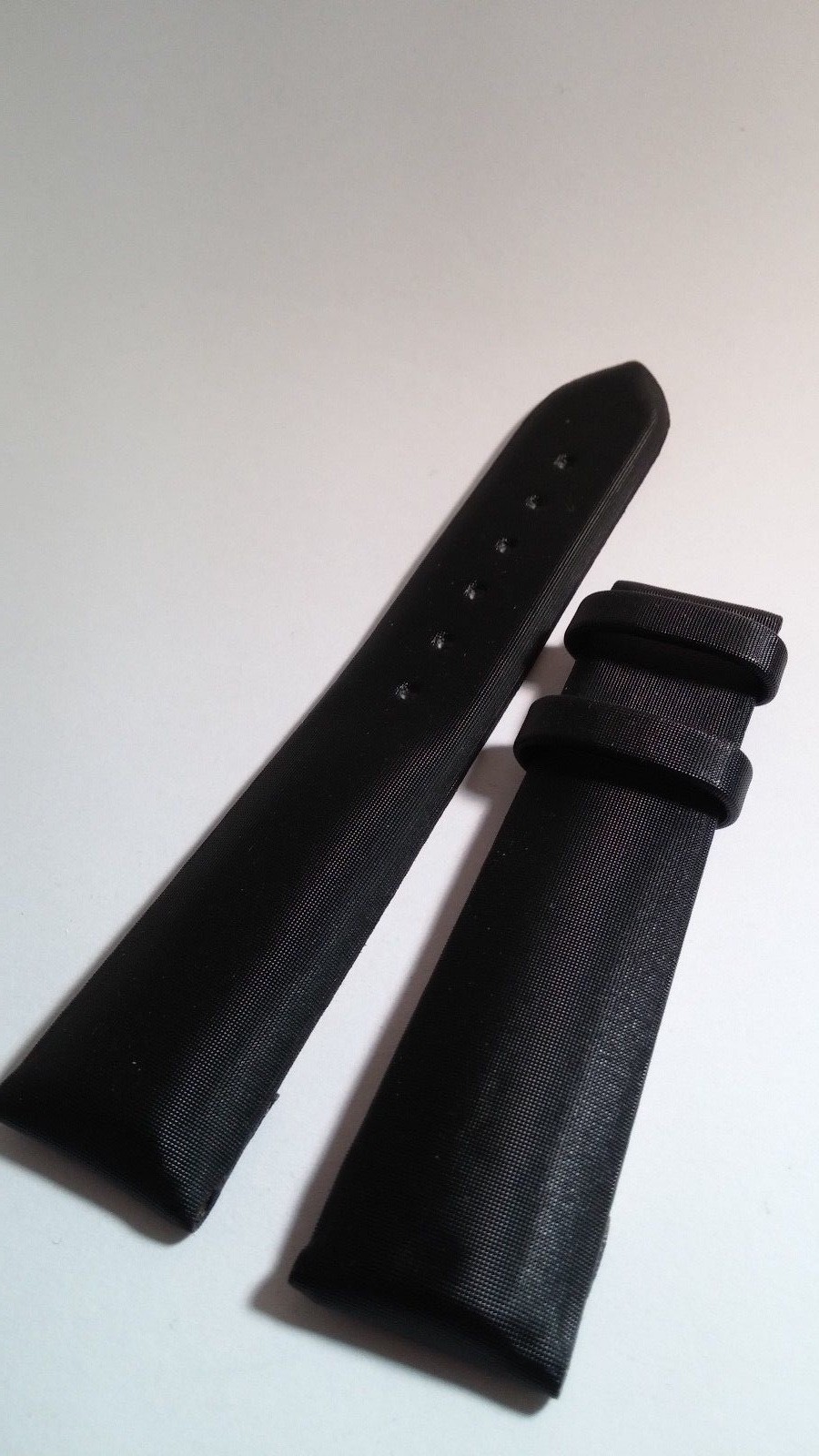Louis Erard Band Black Satin 19/16mm, 70/105mm lengths, logo partially removed b