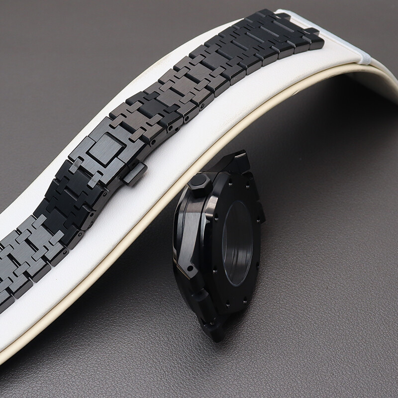41mm Black watch Cases Watch band For Seiko nh35 nh36 Nh38 Movement 31.8mm Dial
