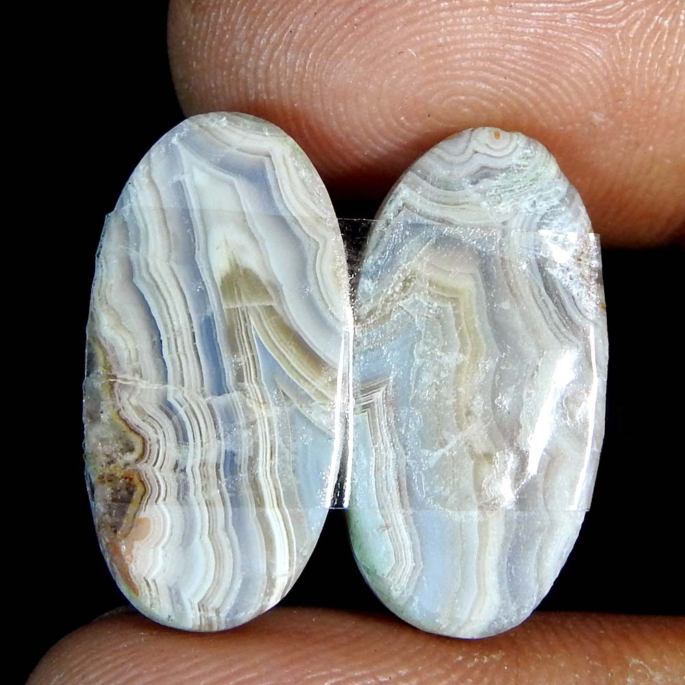 19.00Cts100%Natural Crazy Lace Agate Oval pair Cabochon Loose Gemstone