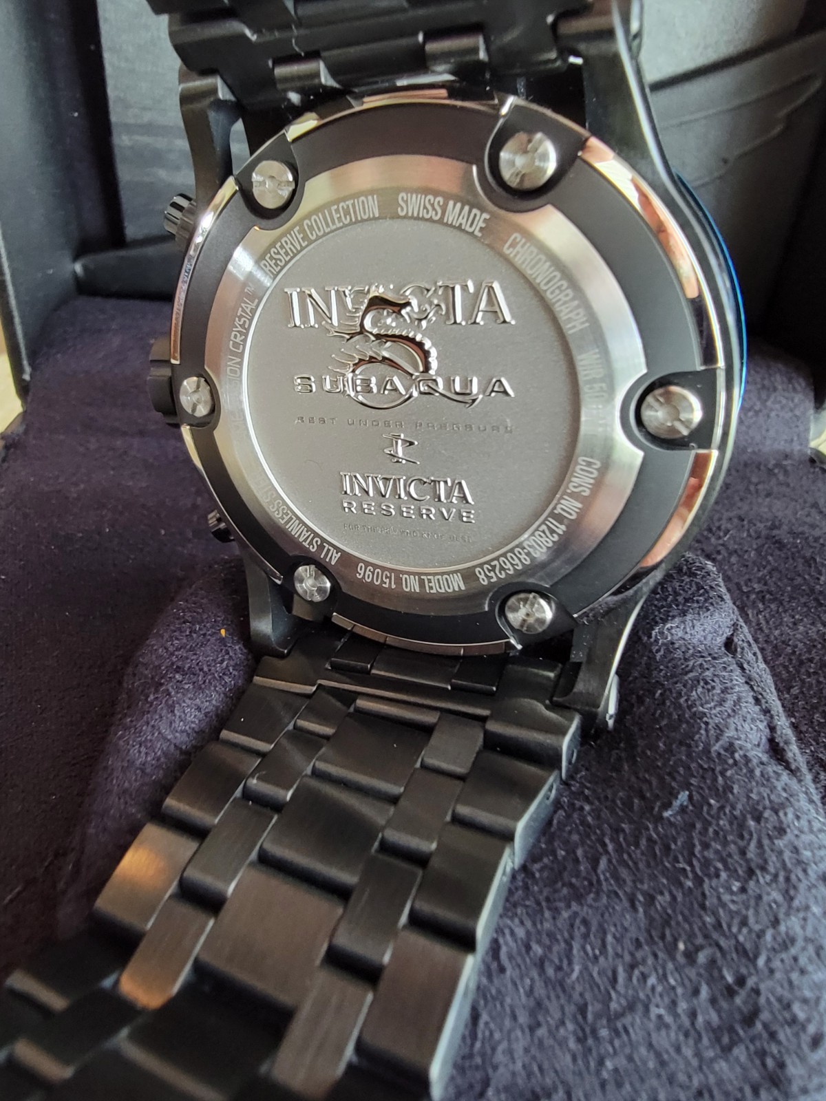 Invicta Reserve Collection Subaqua Model #15096 Swiss Made Flame Fusion Crystal