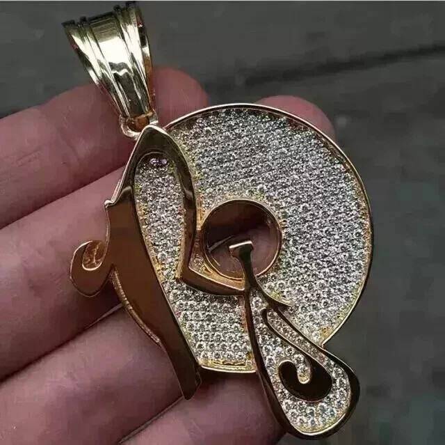 2.00 Ct Real Moissanite Customize Music Circle Pendant 14K Yellow Gold Plated