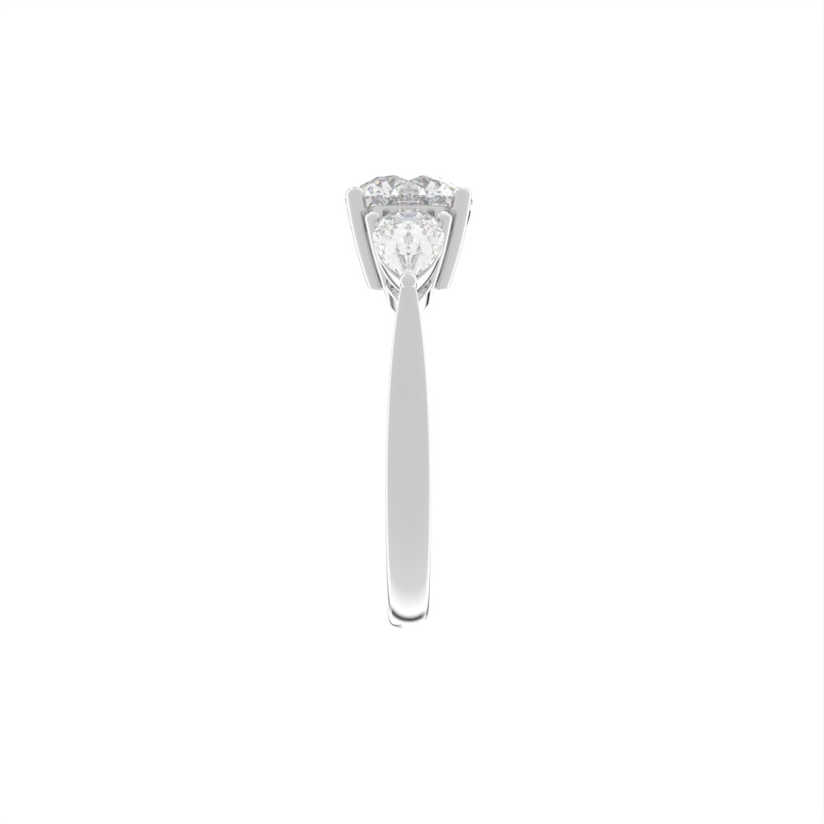 1.7ct E/EF Round/Pear Lab Grown Diamond Engagement Ring 18K White Gold Certified